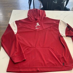 Nike Red and White Men's Jersey Hoodie